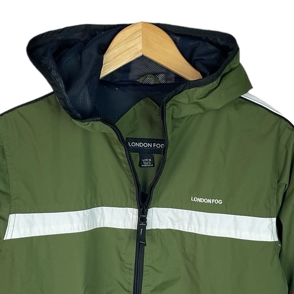 BX4 Boys London Fog Brand Full Zip Hooded Rain jacket 14/16 L - Picture 2 of 5